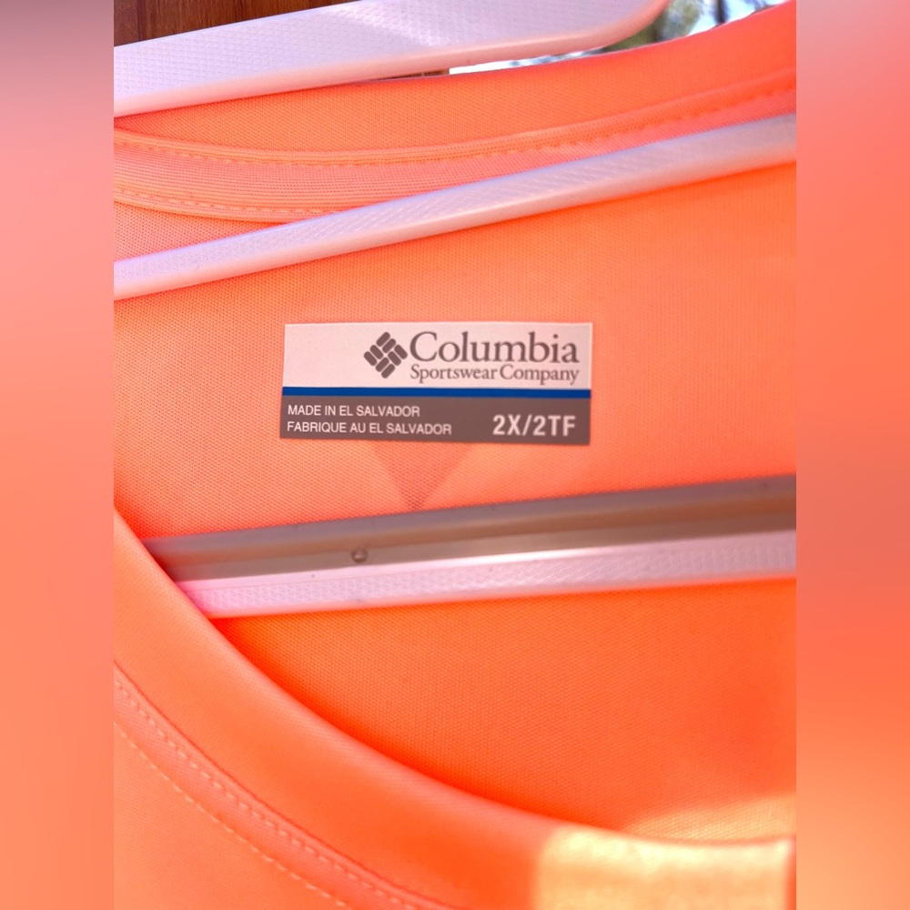 Columbia PFG Melon Orange Omni-Shade Omni-Wick Longsleeve Tee Outdoor Sportswear - Picture 2 of 9